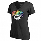 Women's Green Bay Packers NFL Pro Line by Fanatics Branded Black Plus Sizes Pride T-Shirt,baseball caps,new era cap wholesale,wholesale hats